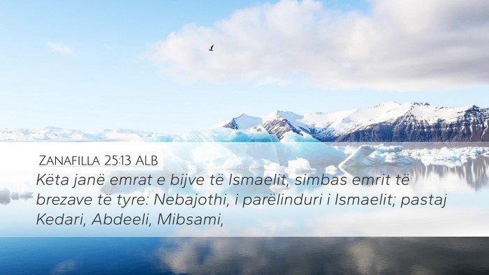Zanafilla 25:13 ALB Bible Verse Image