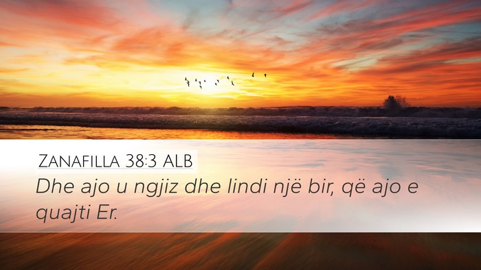 Zanafilla 38:3 ALB Desktop Wallpaper - Dhe ajo u ngjiz dhe lindi një bir, që ajo e - Desktop Bible Verse Wallpaper