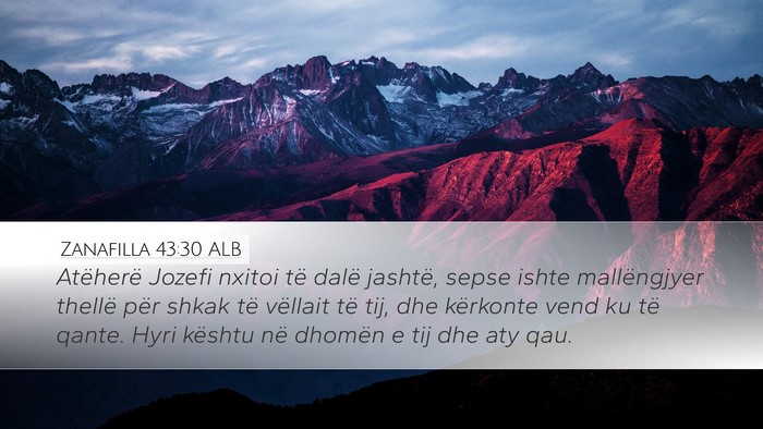 Zanafilla 43:30 ALB Bible Verse Image