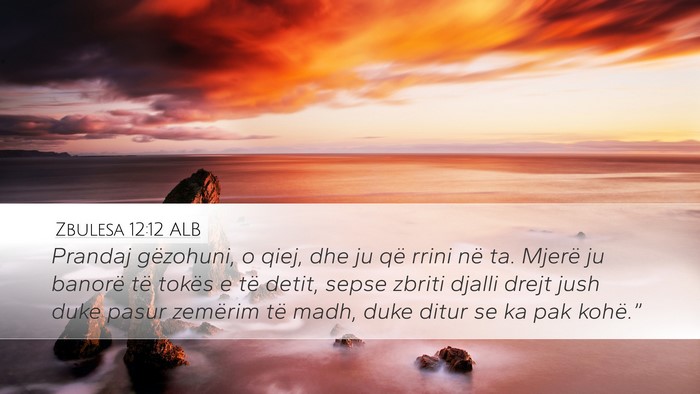 Zbulesa 12:12 ALB Bible Verse Image