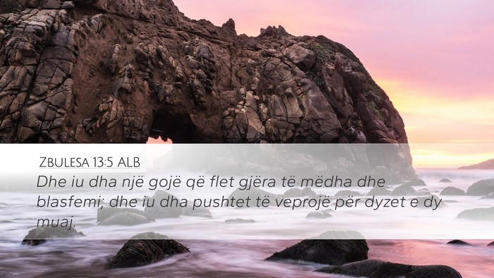 Zbulesa 13:5 ALB Bible Verse Image