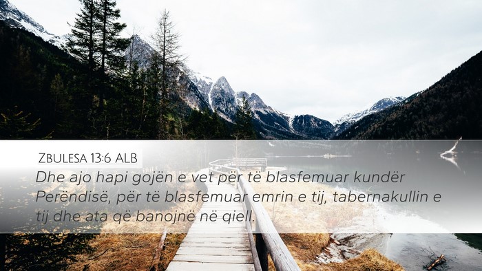 Zbulesa 13:6 ALB Bible Verse Image