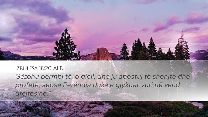 Zbulesa 18:20 ALB Bible Verse Image