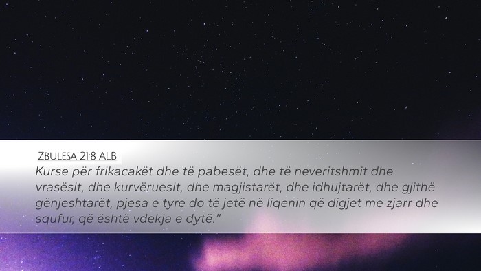Zbulesa 21:8 ALB Bible Verse Image
