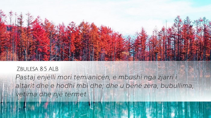 Zbulesa 8:5 ALB Bible Verse Image