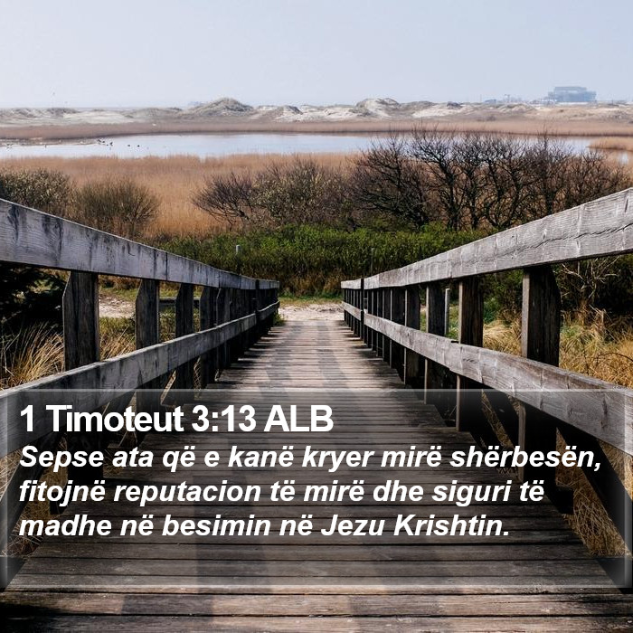 1 Timoteut 3:13 ALB - Sepse ata që e kanë kryer mirë shërbesën, - Bible Verse Picture