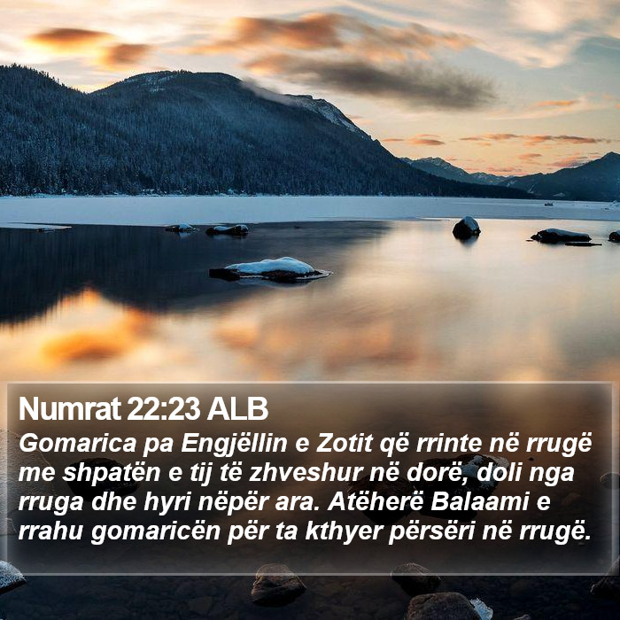 Numrat Rreshtor Numrat 22:23 ALB - Gomarica pa Engjëllin e Zotit që rrinte në