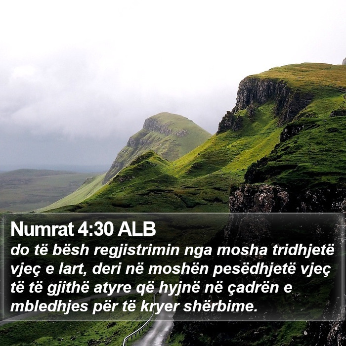 Numrat Rreshtor Numrat 4:30 ALB - do të bësh regjistrimin nga mosha tridhjetë