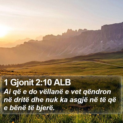 1 Gjonit 2:10 ALB Bible Verse Image