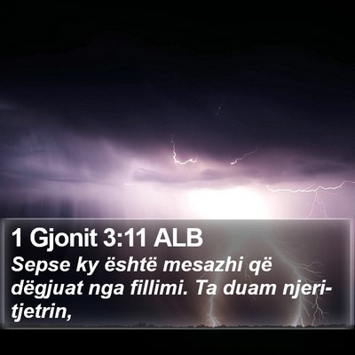 1 Gjonit 3:11 ALB Bible Verse Image