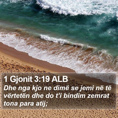 1 Gjonit 3:19 ALB Bible Verse Image