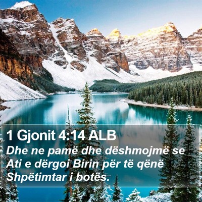 1 Gjonit 4:14 ALB Bible Verse Image