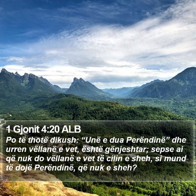 1 Gjonit 4:20 ALB Bible Verse Image