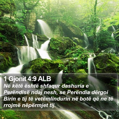 1 Gjonit 4:9 ALB Bible Verse Image