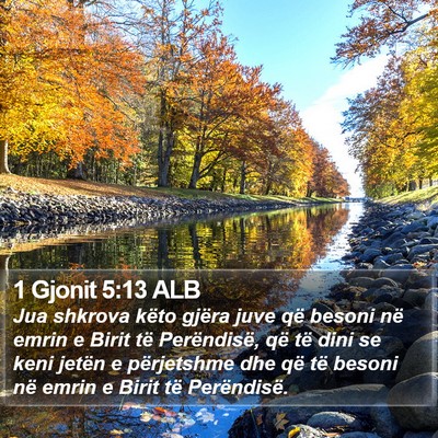1 Gjonit 5:13 ALB Bible Verse Image