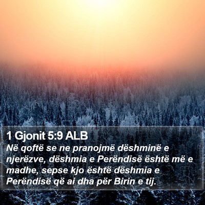 1 Gjonit 5:9 ALB Bible Verse Image