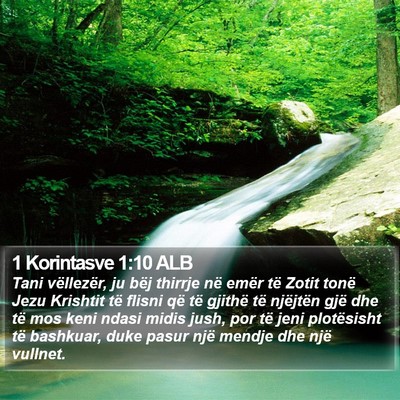1 Korintasve 1:10 ALB Bible Verse Image