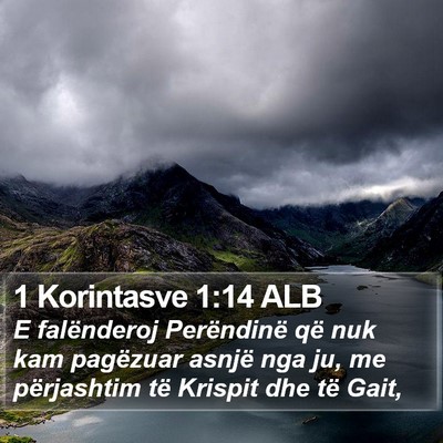 1 Korintasve 1:14 ALB Bible Verse Image