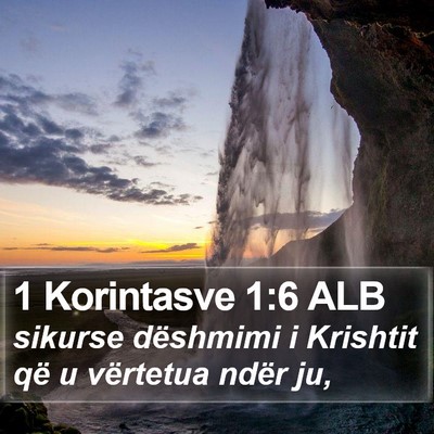 1 Korintasve 1:6 ALB Bible Verse Image
