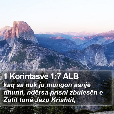 1 Korintasve 1:7 ALB Bible Verse Image