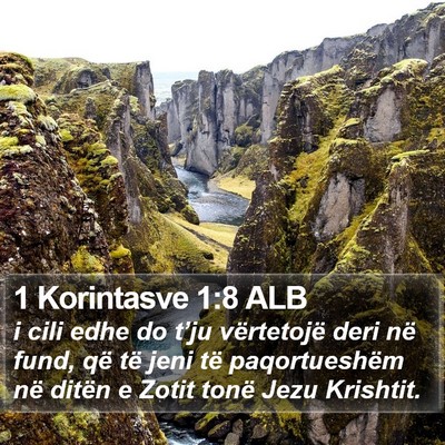 1 Korintasve 1:8 ALB Bible Verse Image
