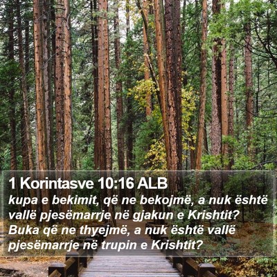 1 Korintasve 10:16 ALB Bible Verse Image