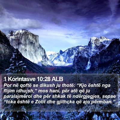 1 Korintasve 10:28 ALB Bible Verse Image