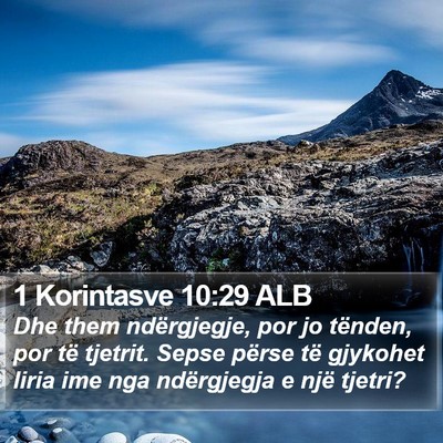 1 Korintasve 10:29 ALB Bible Verse Image