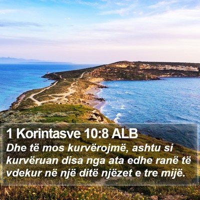 1 Korintasve 10:8 ALB Bible Verse Image
