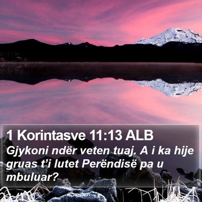 1 Korintasve 11:13 ALB Bible Verse Image