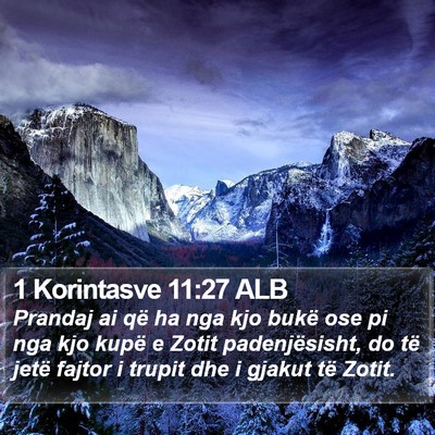 1 Korintasve 11:27 ALB Bible Verse Image