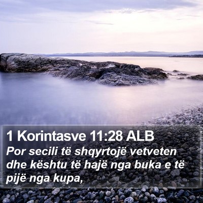 1 Korintasve 11:28 ALB Bible Verse Image
