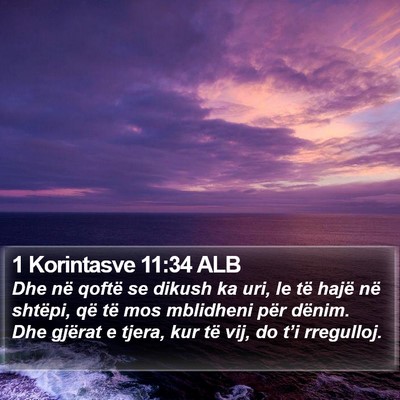 1 Korintasve 11:34 ALB Bible Verse Image