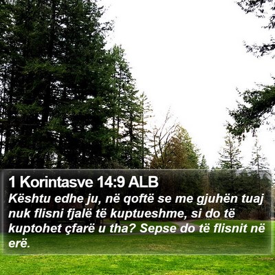 1 Korintasve 14:9 ALB Bible Verse Image