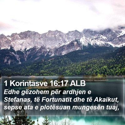 1 Korintasve 16:17 ALB Bible Verse Image