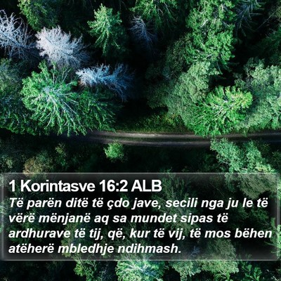 1 Korintasve 16:2 ALB Bible Verse Image