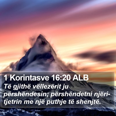 1 Korintasve 16:20 ALB Bible Verse Image