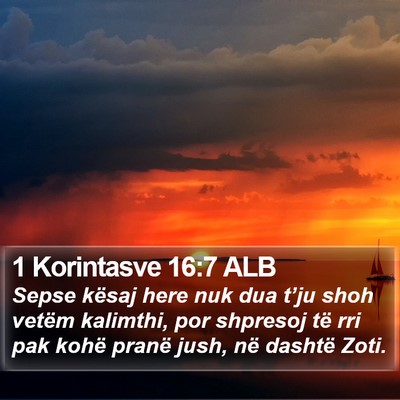 1 Korintasve 16:7 ALB Bible Verse Image