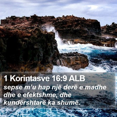 1 Korintasve 16:9 ALB Bible Verse Image