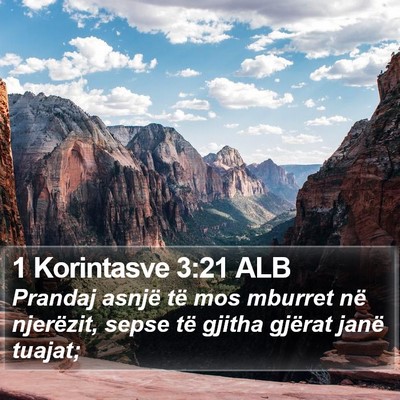 1 Korintasve 3:21 ALB Bible Verse Image