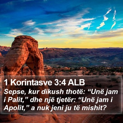 1 Korintasve 3:4 ALB Bible Verse Image
