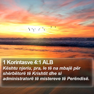 1 Korintasve 4:1 ALB Bible Verse Image
