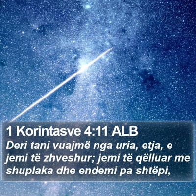 1 Korintasve 4:11 ALB Bible Verse Image