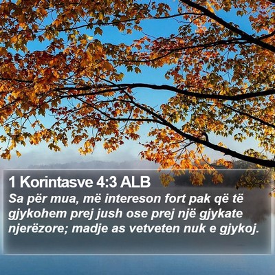 1 Korintasve 4:3 ALB Bible Verse Image