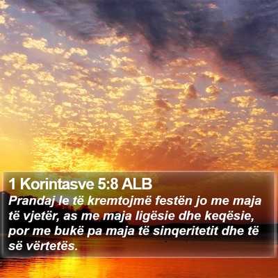 1 Korintasve 5:8 ALB Bible Verse Image