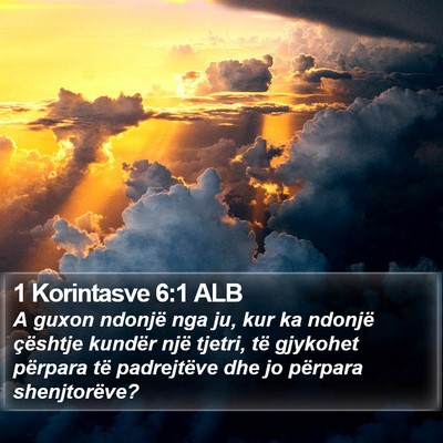 1 Korintasve 6:1 ALB Bible Verse Image
