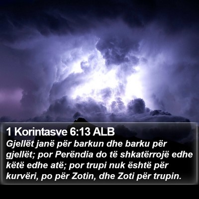 1 Korintasve 6:13 ALB Bible Verse Image