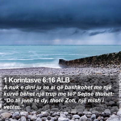 1 Korintasve 6:16 ALB Bible Verse Image