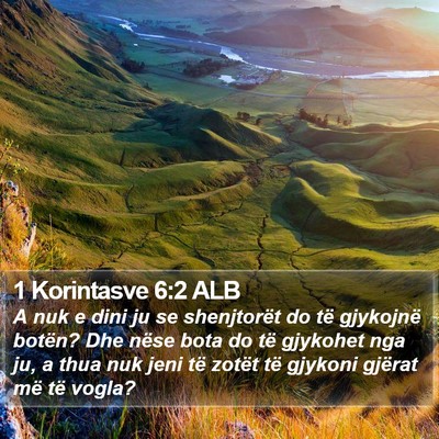 1 Korintasve 6:2 ALB Bible Verse Image