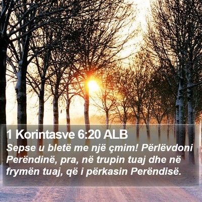 1 Korintasve 6:20 ALB Bible Verse Image